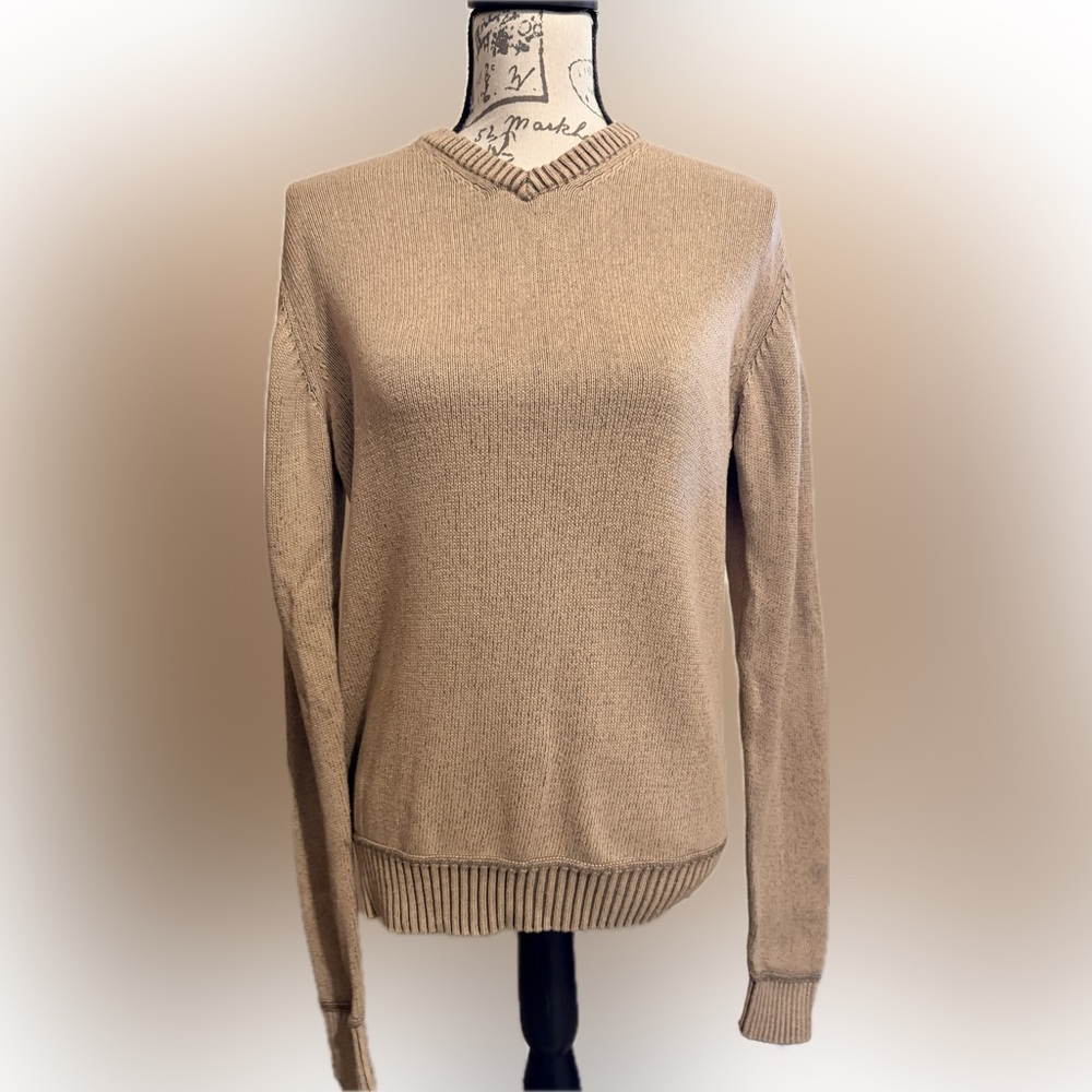 Original Weatherproof Vintage Women's Beige V-Neck Sweater